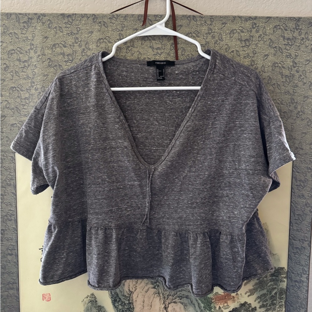 2 cute ruffle crop tees. Forever 21 large and Arizona xl